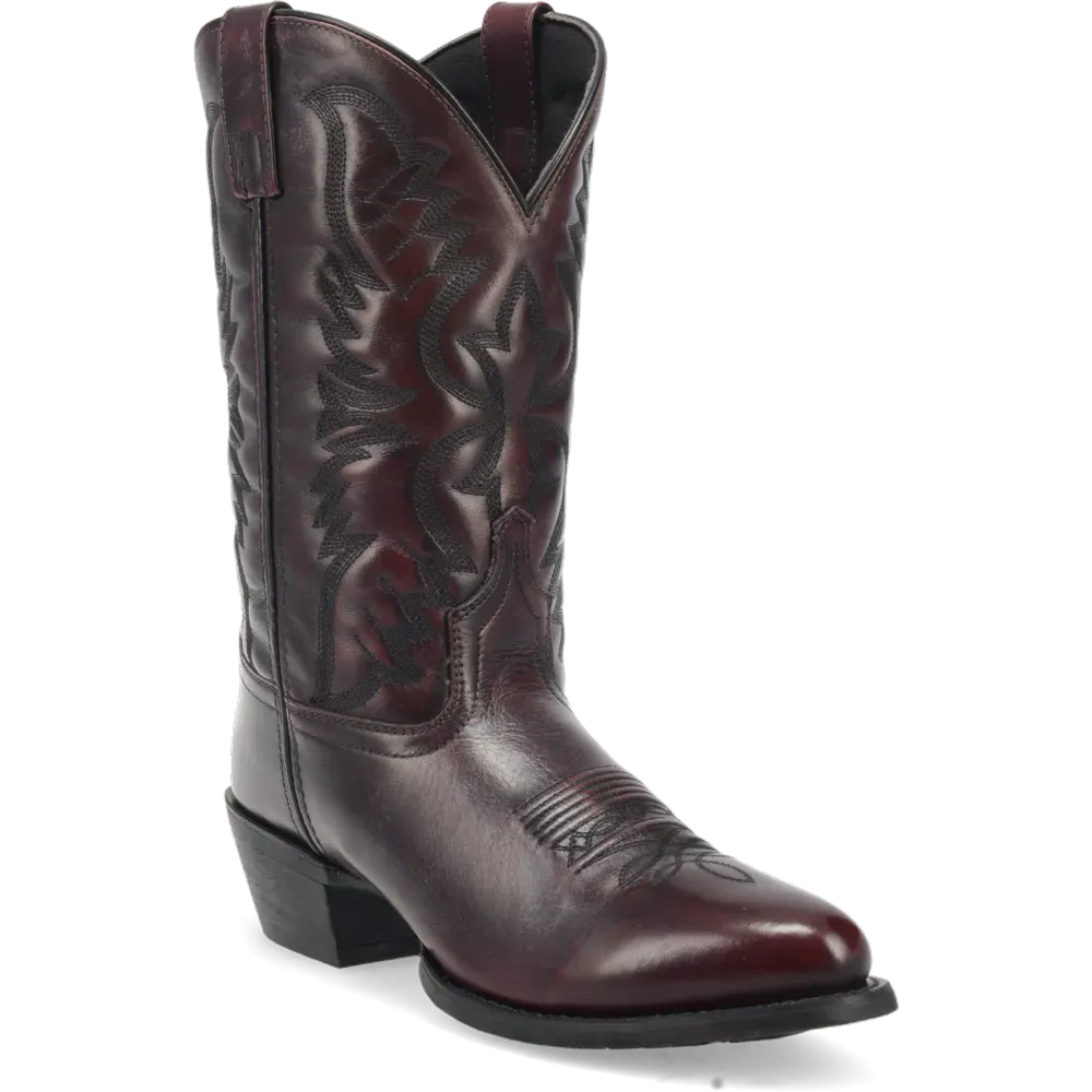 Leather men's cowboy boot with a 12-inch shaft and round toe, view 3
