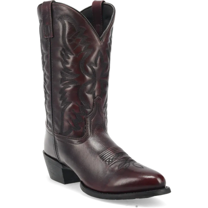 Leather men's cowboy boot with a 12-inch shaft and round toe, view 3