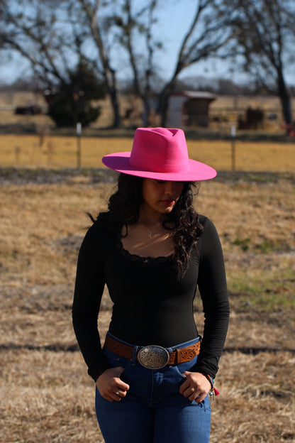 Pink Merino Rancher Hat by Wilder and Soul