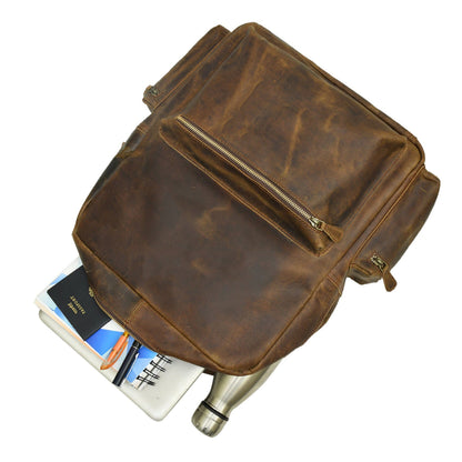 Vintage Brown Buffalo Backpack by Classy Leather Bags