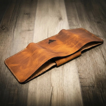 Long Shift Badge Trifold Wallet by Bull Sheath Leather, view 9