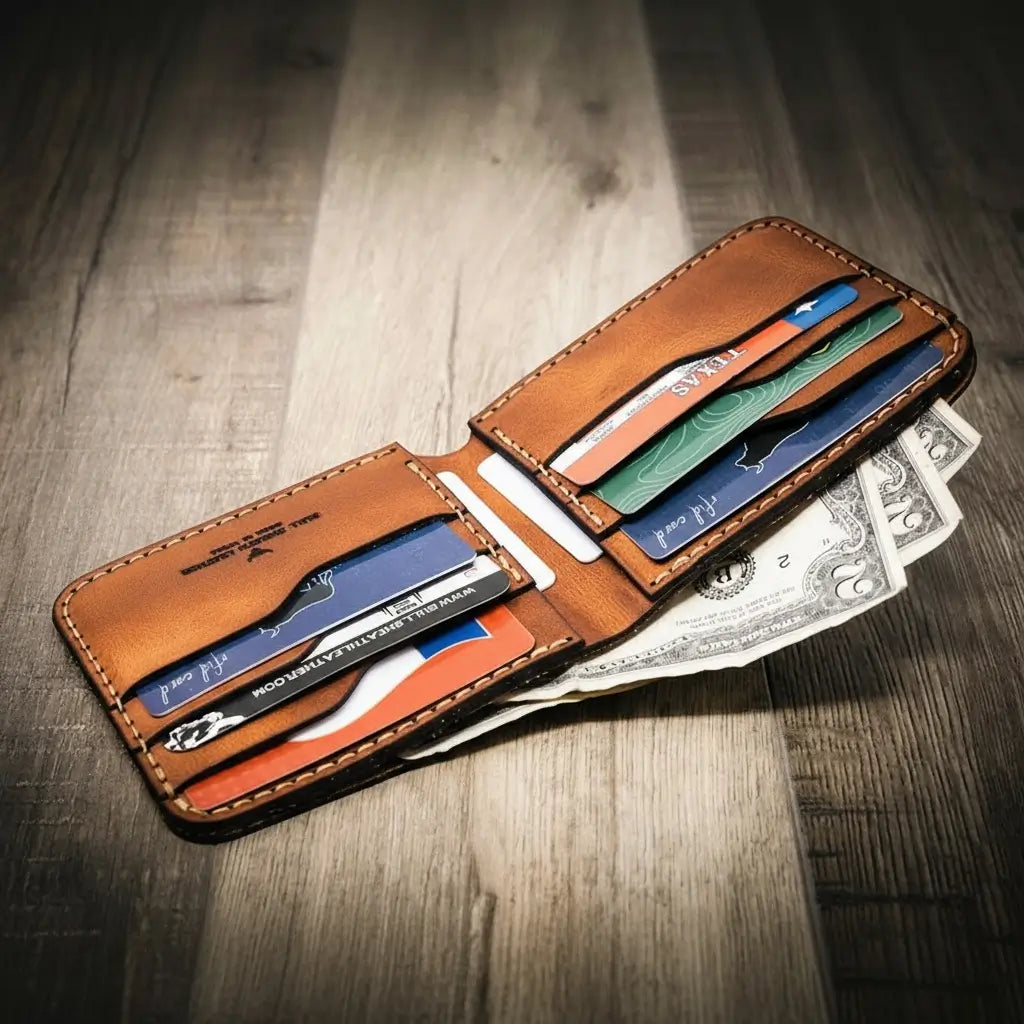 Big Bend Bifold Wallet by Bull Sheath Leather, view 6