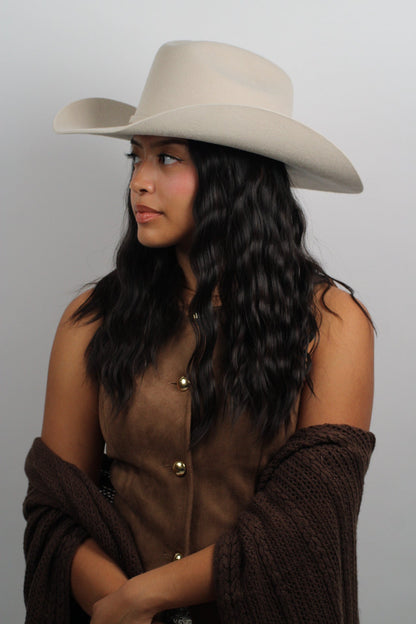 Cream 30X Merino Cattleman Hat by Wilder and Soul, view 2