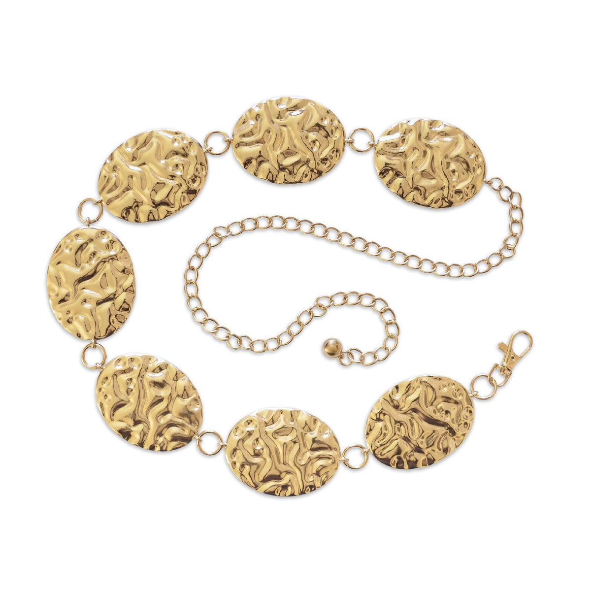 The Hammered Concho Chain Belt, view 7