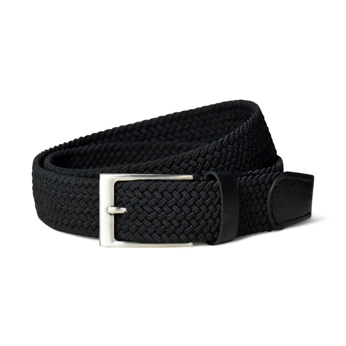 Black Braided Canvas Belt by Classy Leather Bags