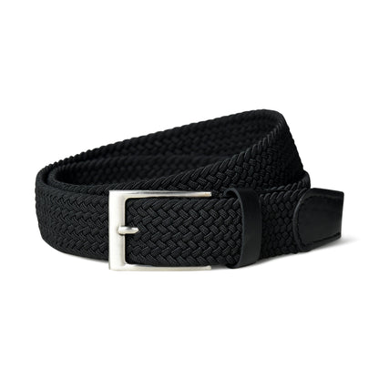 Black Braided Canvas Belt by Classy Leather Bags
