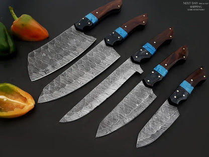 The Wenge Resin Damascus Chef Knife | Texan Knives