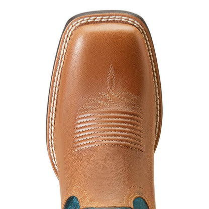 The Ariat Longview Western Boot, Brown and Teal