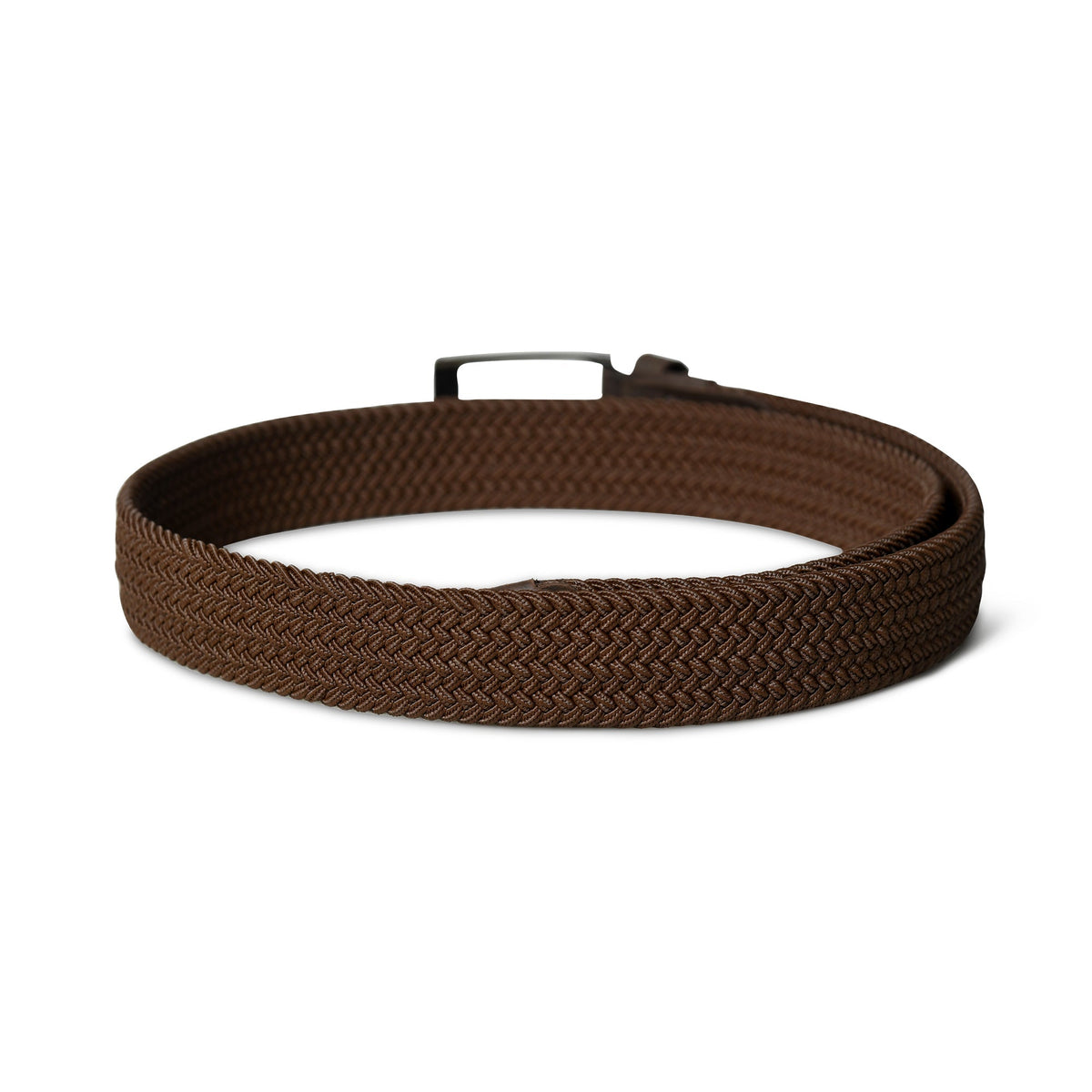 Dark Brown Braided Canvas Belt by Classy Leather Bags