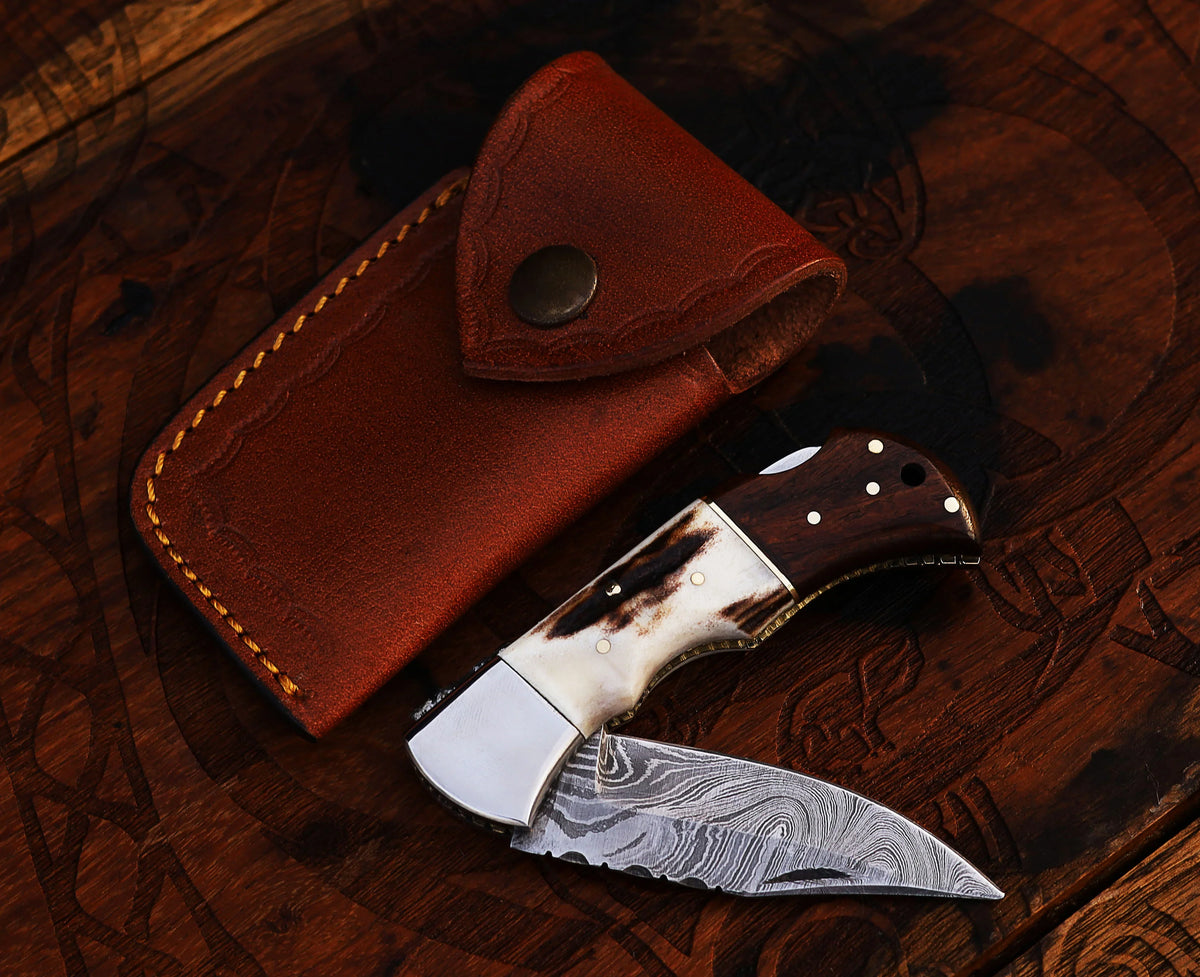 The Antler and Camel Bone Pocket Knife | Texan Knives