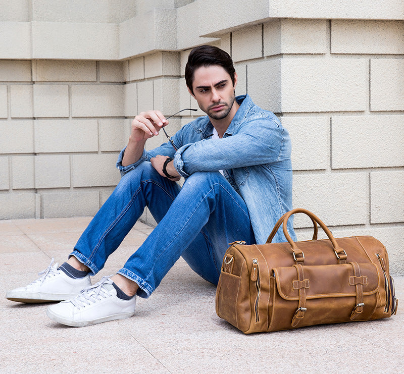 The Crazy Horse Leather Holdall, view 14