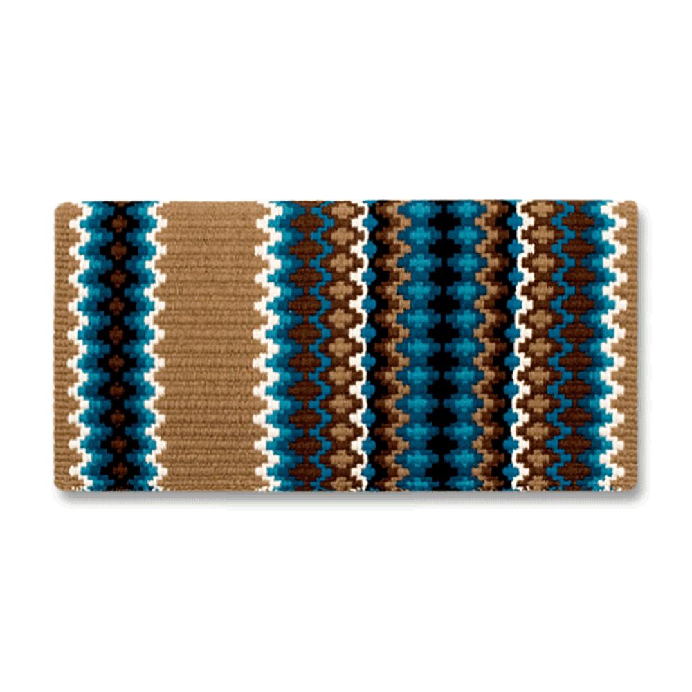 Gemini Saddle Blanket, Tan, Turquoise and Brown