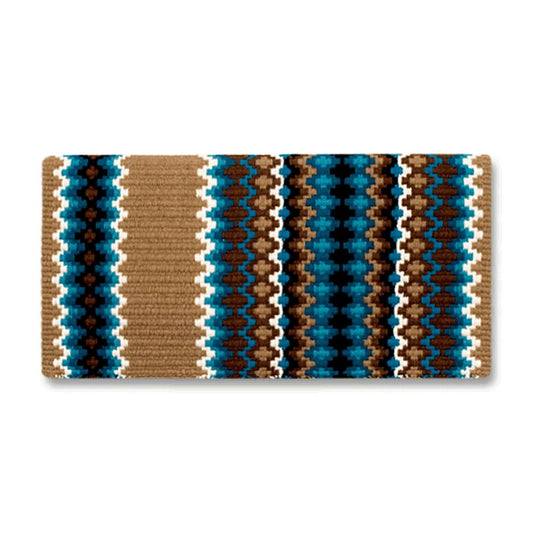 Gemini Saddle Blanket, Tan, Turquoise and Brown