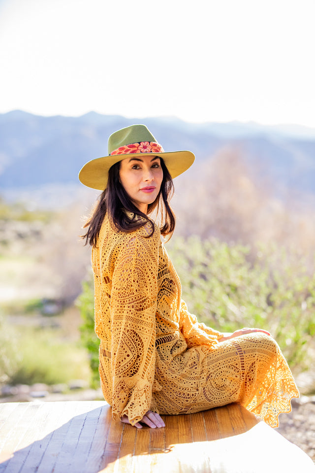 Meadow Green Felt Western Hat by Andeana Hats, view 3