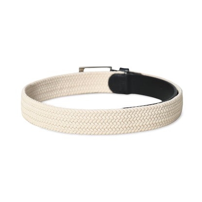 Cream and Black Braided Belt by Classy Leather Bags