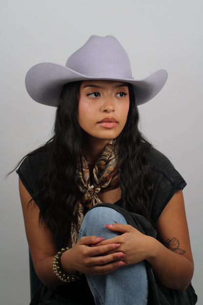 Ice Gray 30X Merino Cattleman Hat by Wilder and Soul, view 2
