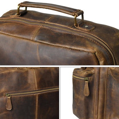 Vintage Brown Buffalo Backpack by Classy Leather Bags, view 5