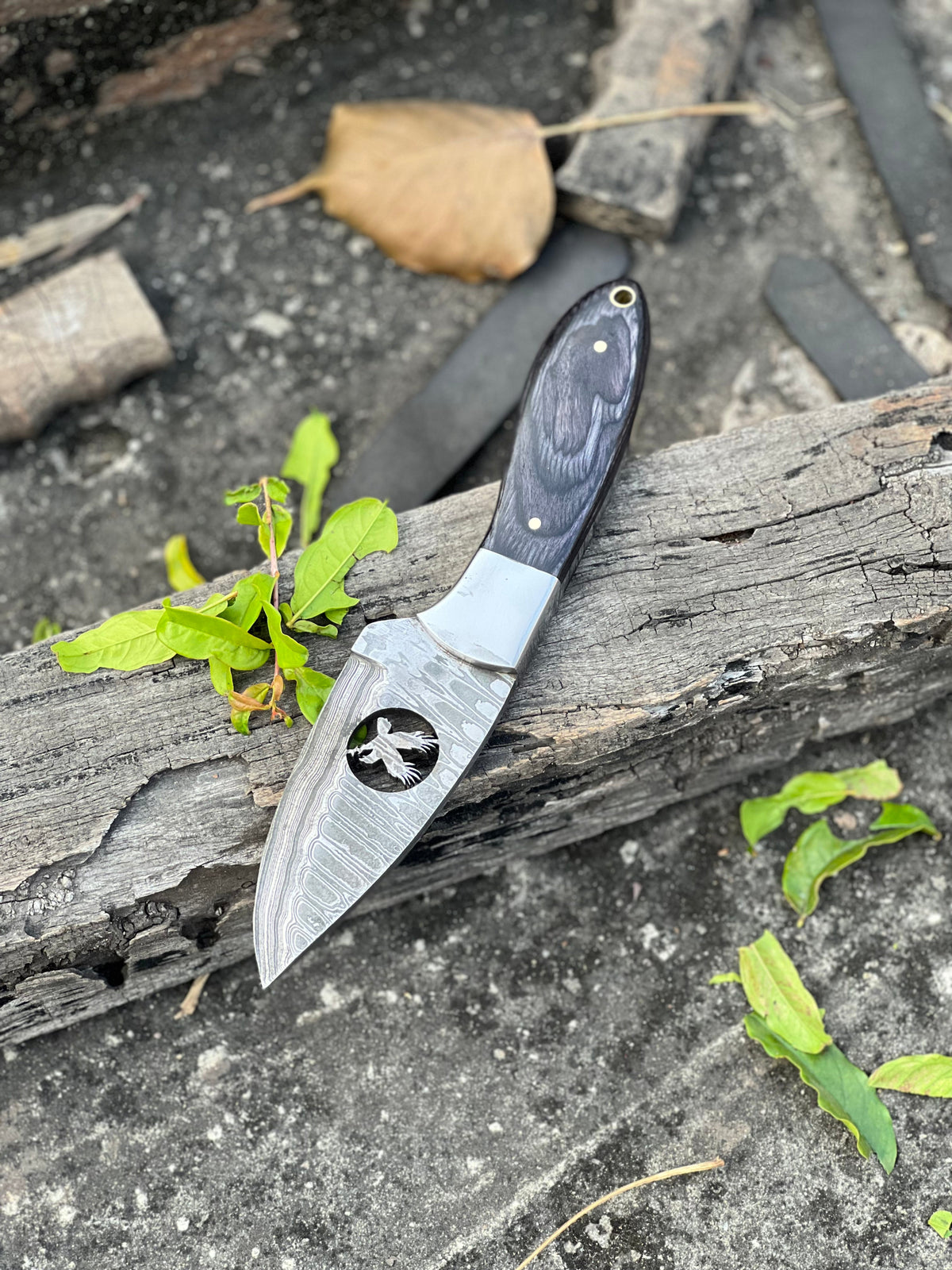 The 8-Inch Wood Handle Hunting Knife | Texan Knives