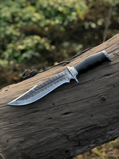 The Resin Horn Damascus Bowie | Texan Knives