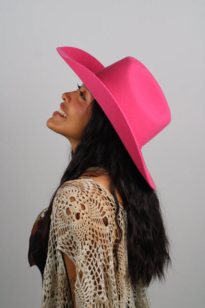 Pink 30X Merino Cattleman Hat by Wilder and Soul, view 4