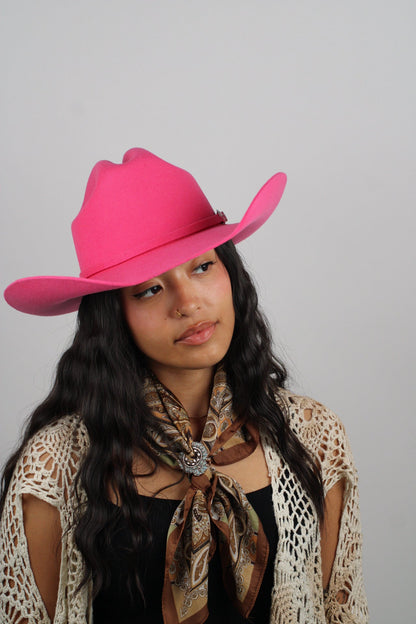 Pink 30X Merino Cattleman Hat by Wilder and Soul
