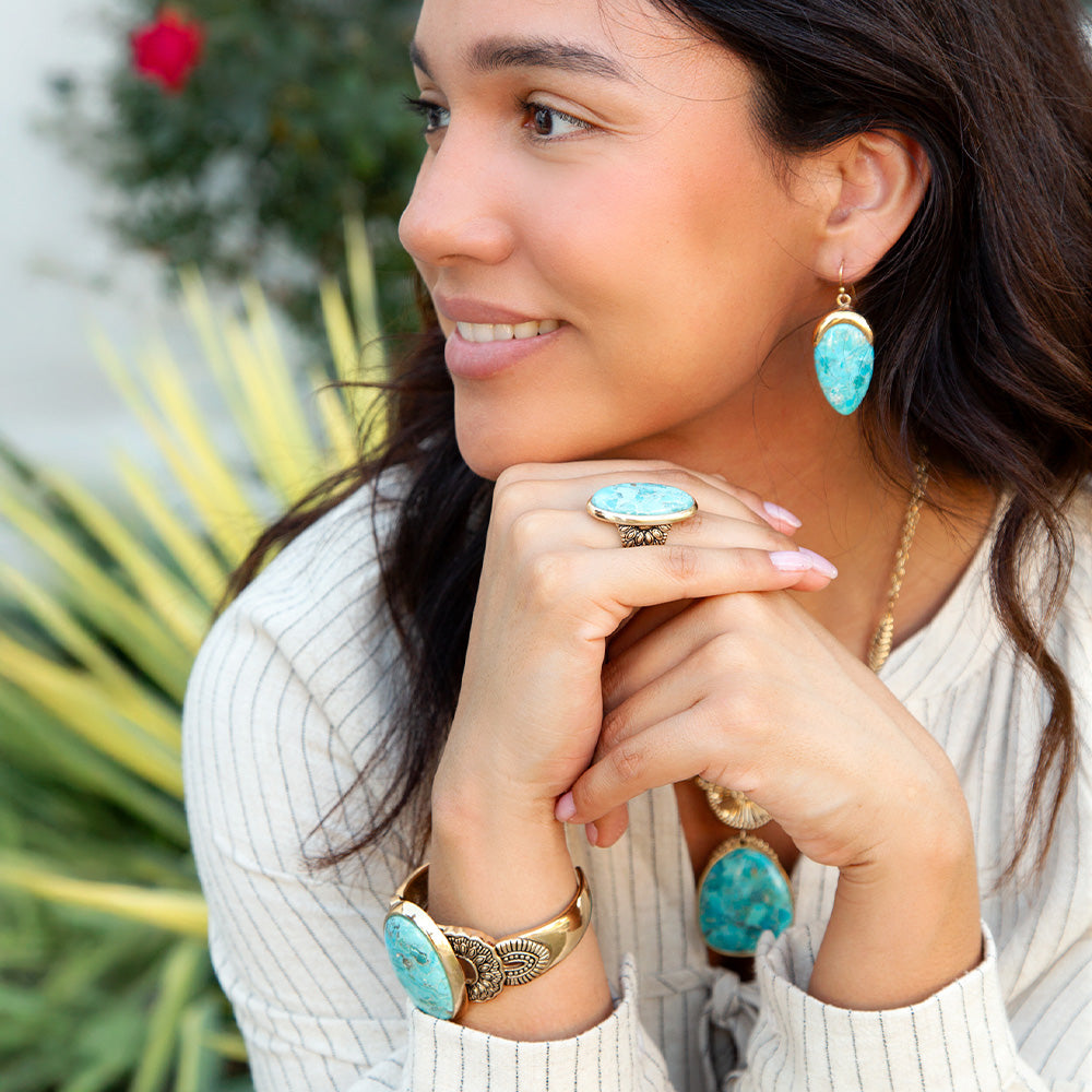 The Agave Turquoise Bronze Cuff, view 4