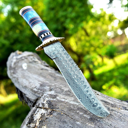 The Color Bone and Pakkawood Bowie | Texan Knives