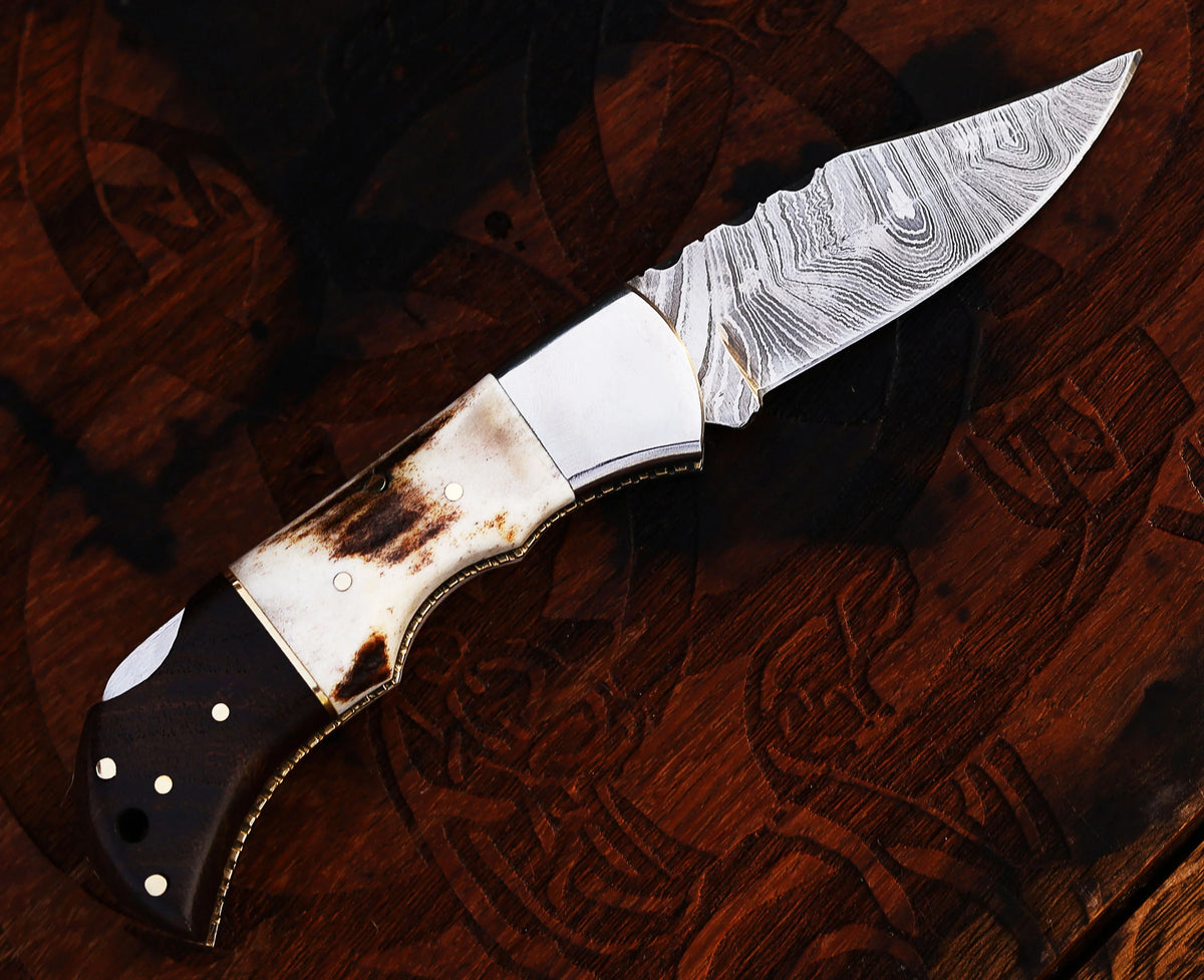 The Antler and Camel Bone Pocket Knife | Texan Knives