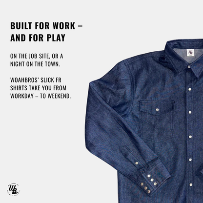 The Denim FR Pearl Snap | WoahBros