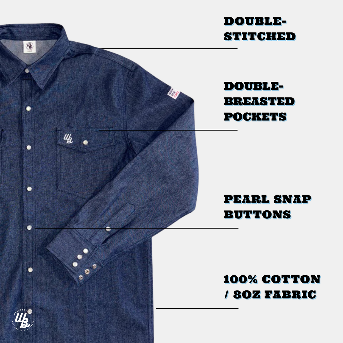 The Denim FR Pearl Snap | WoahBros
