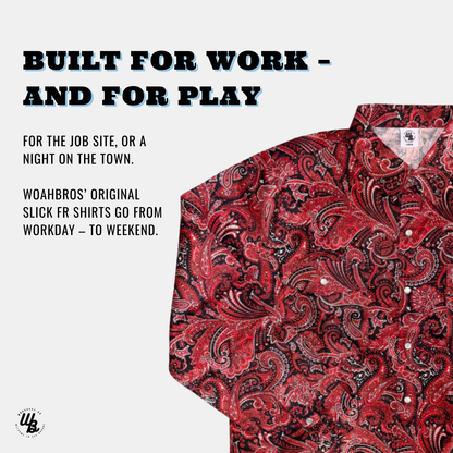 The Red Paisley FR Pearl Snap | WoahBros