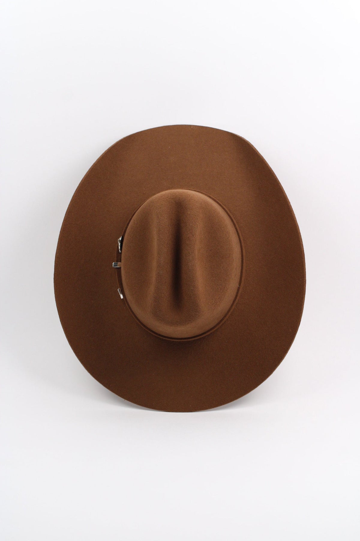 Caramel merino wool cattleman cowboy hat with a curved brim, view 3
