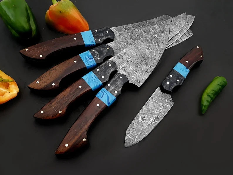 The Wenge Resin Damascus Chef Knife | Texan Knives