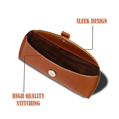 Leather sunglasses case with push-button closure, view 4