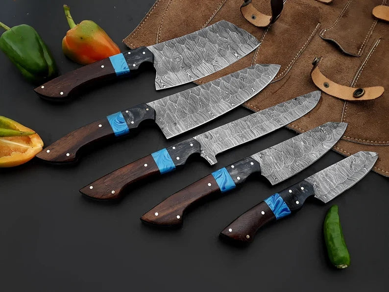 The Wenge Resin Damascus Chef Knife | Texan Knives