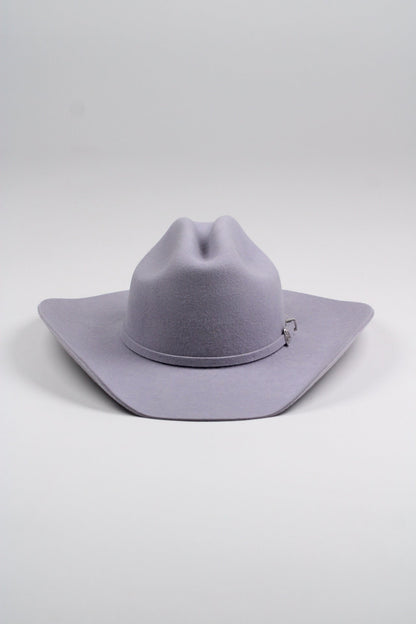 Ice gray merino wool cattleman cowboy hat with a curved brim, view 3