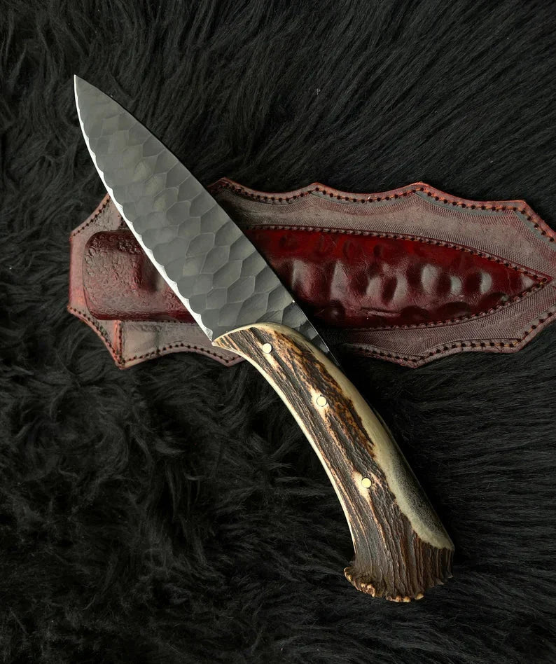 1095 High Carbon Antler Hunting Knife, 12-Inch by Texan Knives, view 2