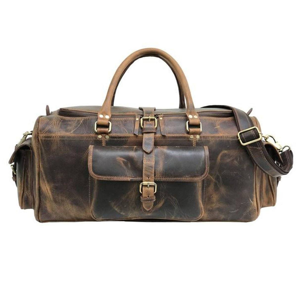 Roosevelt buffalo leather weekender duffel bag