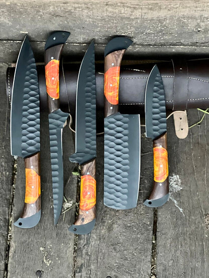 The Damascus D2 Chef Knife with Sharpener | Texan Knives