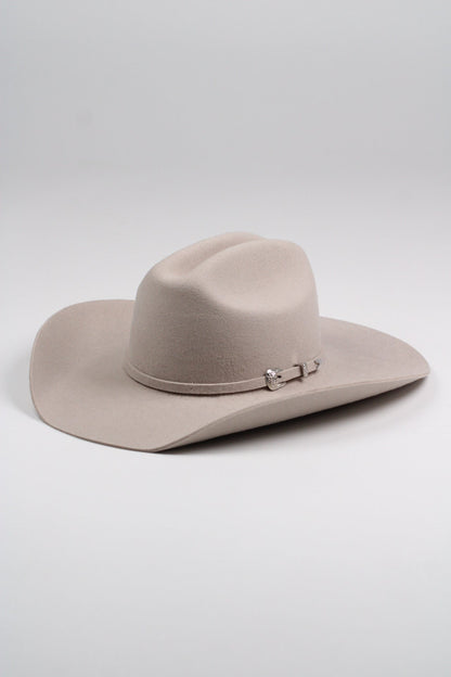 Desert sand merino wool cattleman cowboy hat with a curved brim