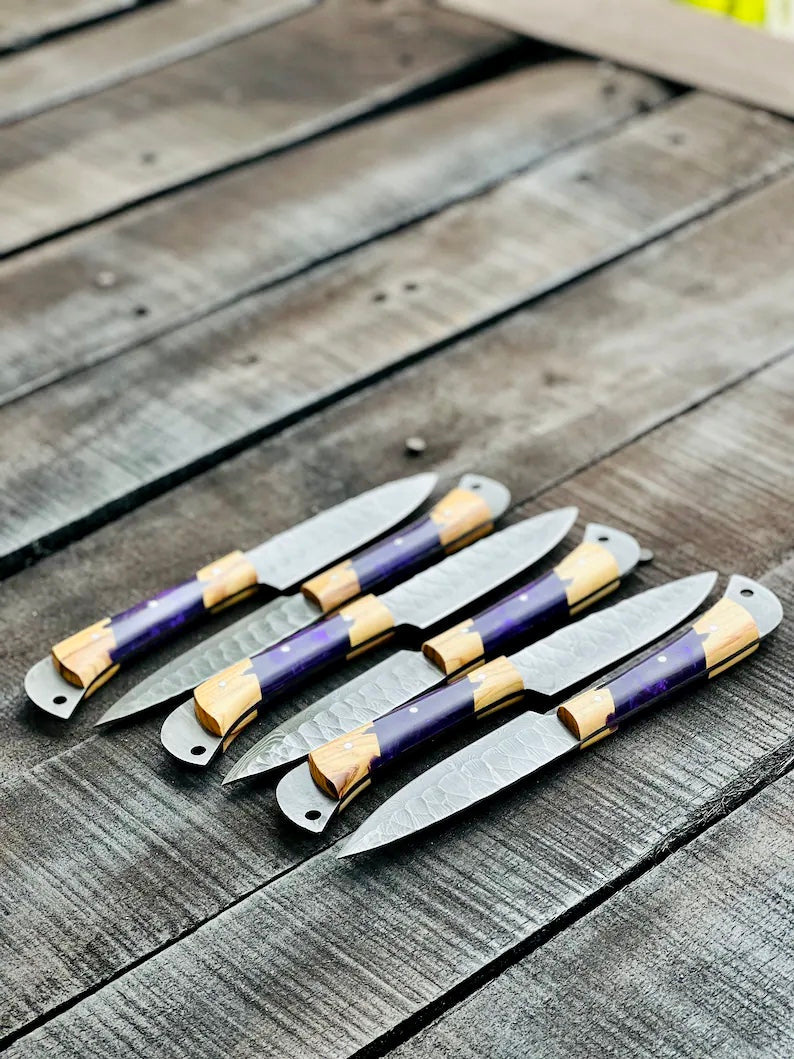 The Olivewood Epoxy Stainless Kitchen Knife | Texan Knives