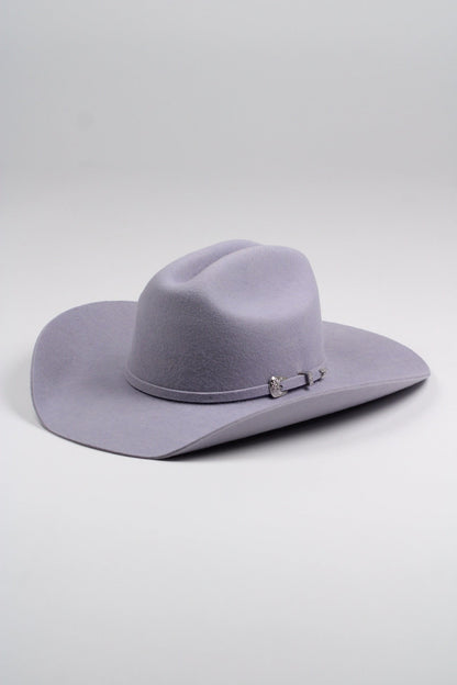 Ice gray merino wool cattleman cowboy hat with a curved brim