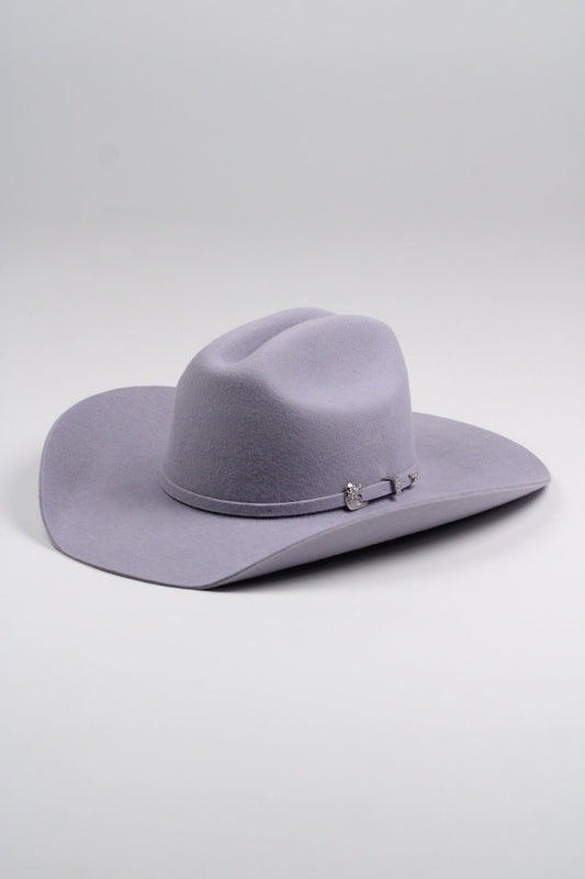 Ice gray merino wool cattleman cowboy hat with a curved brim