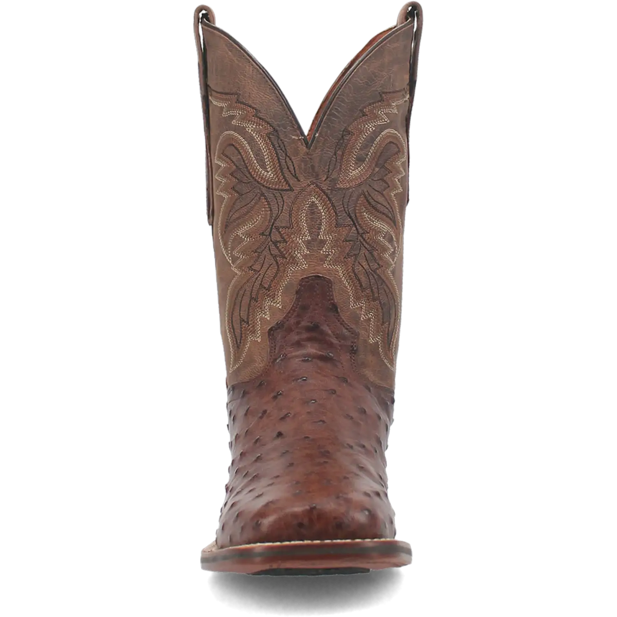 Brown Ostrich Square Toe Boot by HatCountry