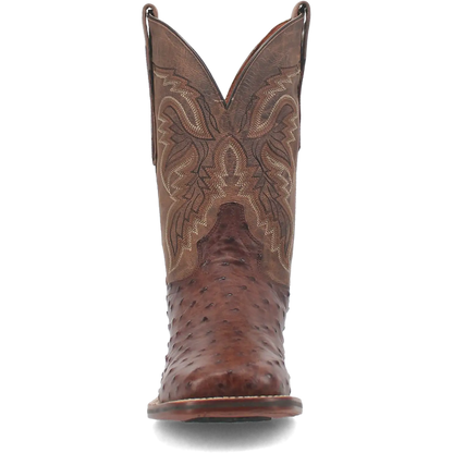 Brown Ostrich Square Toe Boot by HatCountry