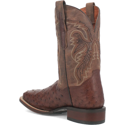 Brown Ostrich Square Toe Boot by HatCountry, view 5