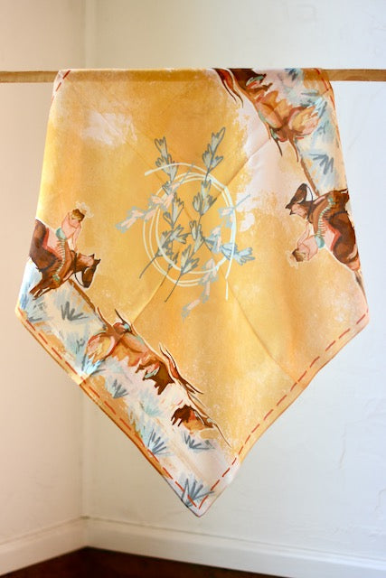 Longhorn Open Range cowgirl wild rag scarf by Tirzah Lane, view 3