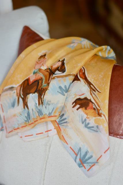 Longhorn Open Range cowgirl wild rag scarf by Tirzah Lane, view 2