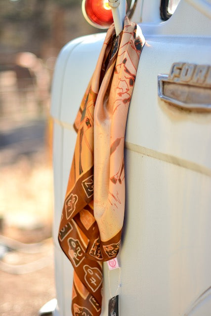 Round Up 35-Inch Silk Wild Rag by Tirzah Lane Art, view 2