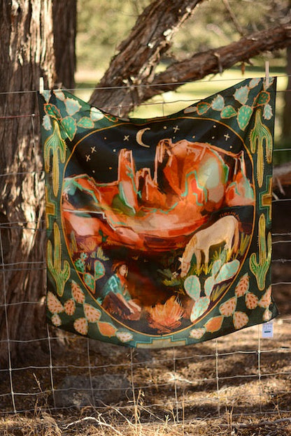 Desert Nights 35-Inch Silk Wild Rag by Tirzah Lane Art, view 2